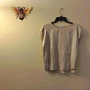 Friendship silk shirt, small l, beige